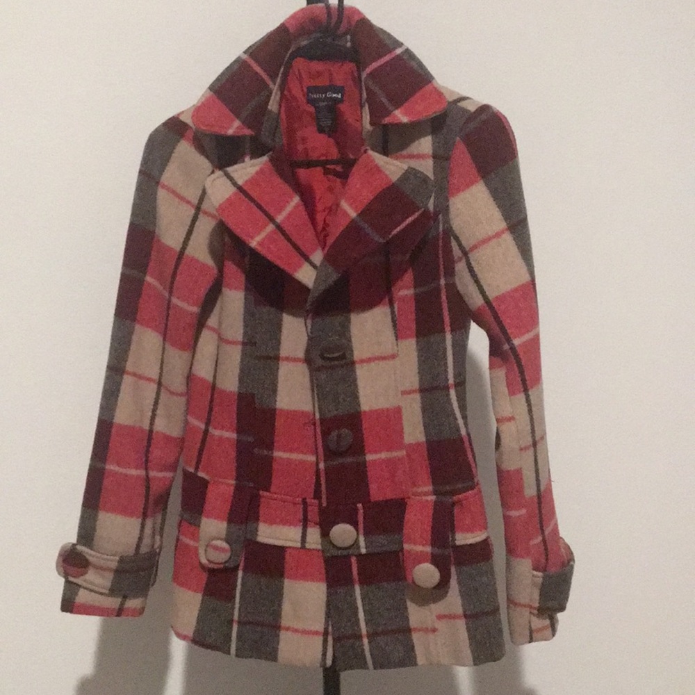 Checkered women jacket, used, perfect for winter!